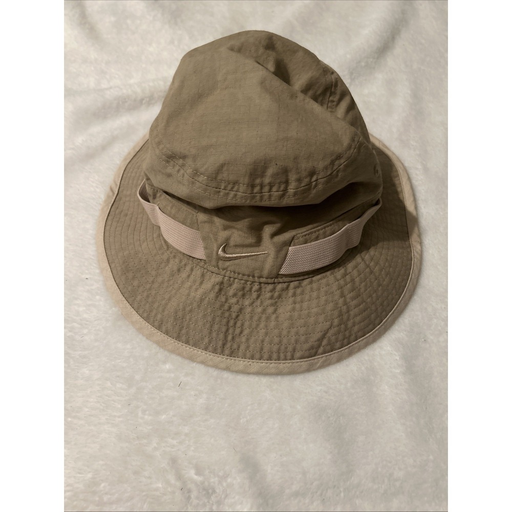 NIKE Just Do It Dri-Fit Boonie Bucket Hat M/L Adult Unisex Cap Beige Khaki